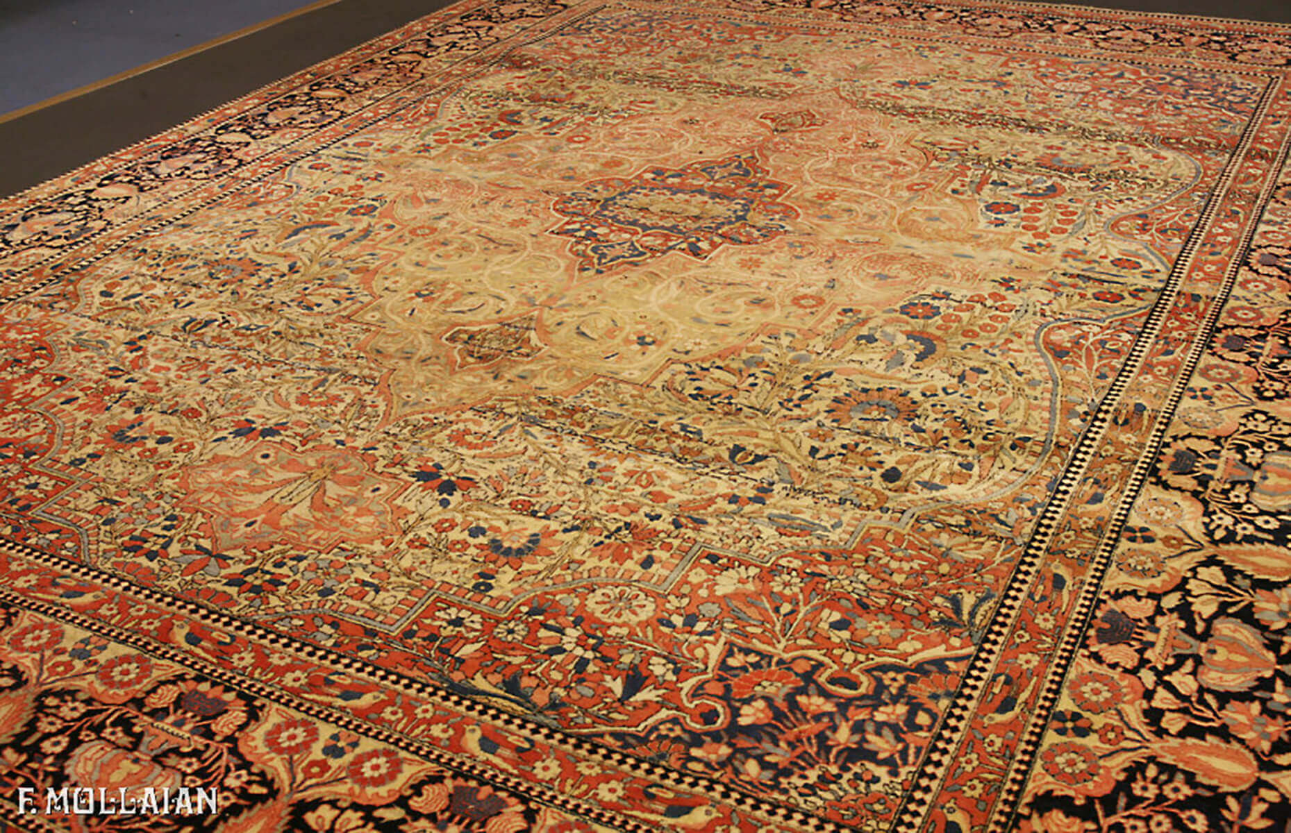 Teppich Persischer Antiker Kashan Mohtasham n°:36423165
